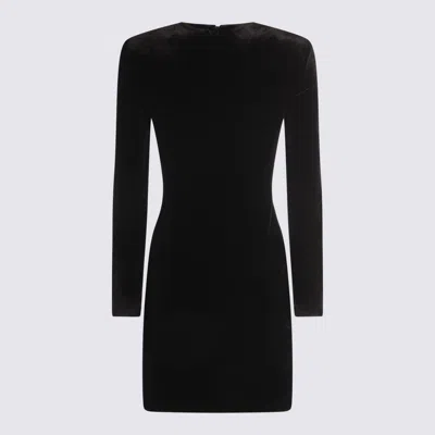 Self-portrait Mini Velvet Dress In Black