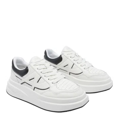 Ash Low Top Leather Sneakers With Platform Sole In White