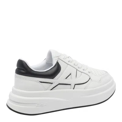 Ash Low Top Leather Sneakers With Platform Sole In White