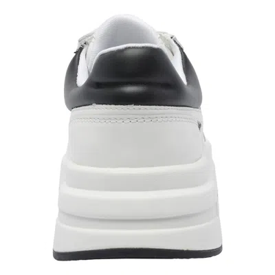 Ash Low Top Leather Sneakers With Platform Sole In White