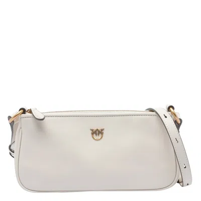 Pinko Mini Half Moon Baguette Crossbody Bag In White