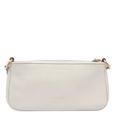 Pinko Mini Half Moon Baguette Crossbody Bag In White