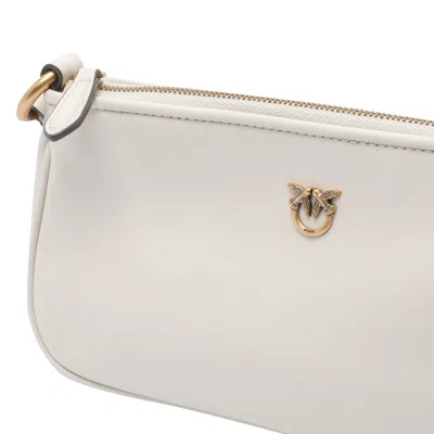 Pinko Mini Half Moon Baguette Crossbody Bag In White