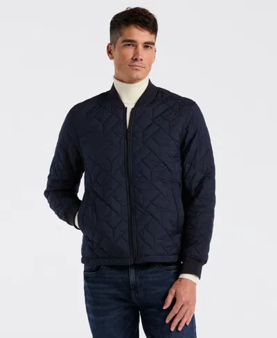 Perry Ellis Men's Geo Quilted Jacket In Blue