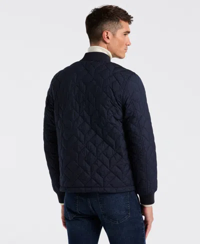 Perry Ellis Men's Geo Quilted Jacket In Blue