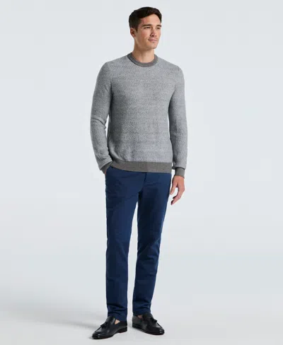 Perry Ellis Men's Herringbone Crew Neck Sweater In Gray