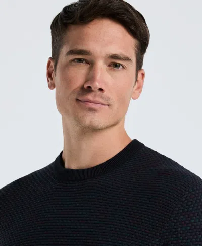 Perry Ellis Men's Space Dye Texture Crew Neck Sweater In Blue