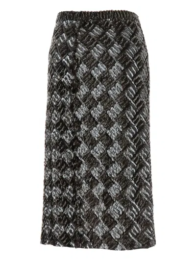 P.a.r.o.s.h Diamond-pattern Sequinned Skirt In Black