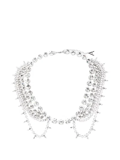 Area Crystal-embellished Chocker Necklace In Metallic