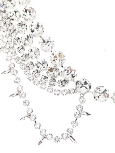 Area Crystal-embellished Chocker Necklace In Metallic