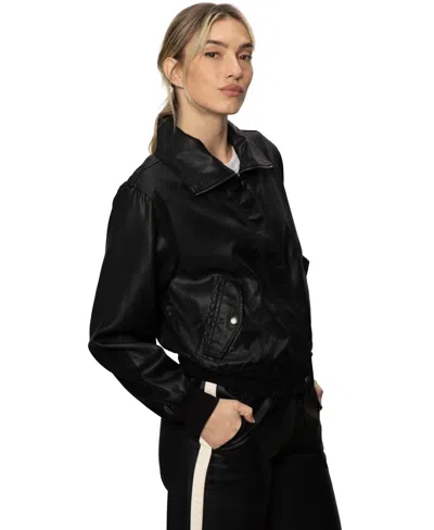 Sanctuary Women's Coated Twill Bomber Jacket In Black