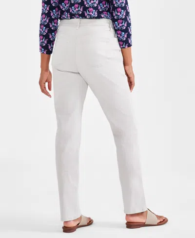 Style & Co Petite High Rise Natural Straight-leg Jeans, Created For Macy's In White