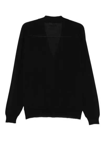Lardini Button-front Wool Cardigan In Black