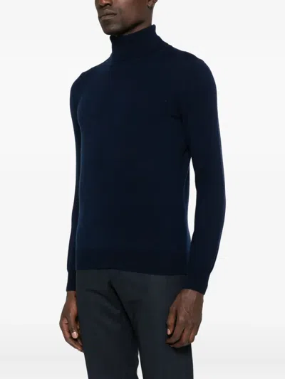 Kangra Cashmere Turtleneck Long-sleeve Sweater In Blue
