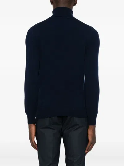 Kangra Cashmere Turtleneck Long-sleeve Sweater In Blue