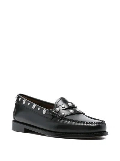 G.h. Bass & Co. Embellished Leather Loafers In Black