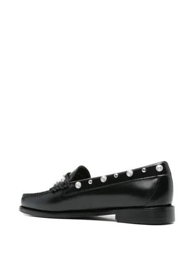 G.h. Bass & Co. Embellished Leather Loafers In Black