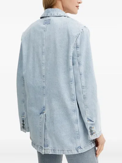 Liu •jo Three-button Denim Blazer In Blue
