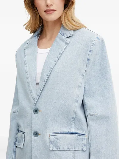 Liu •jo Three-button Denim Blazer In Blue