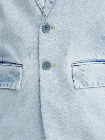 Liu •jo Three-button Denim Blazer In Blue