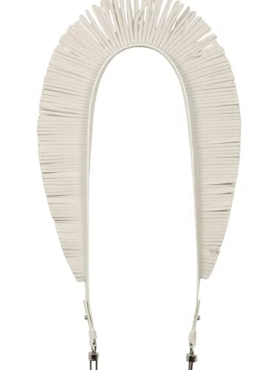 Delvaux Leather Shoulder Strap In White