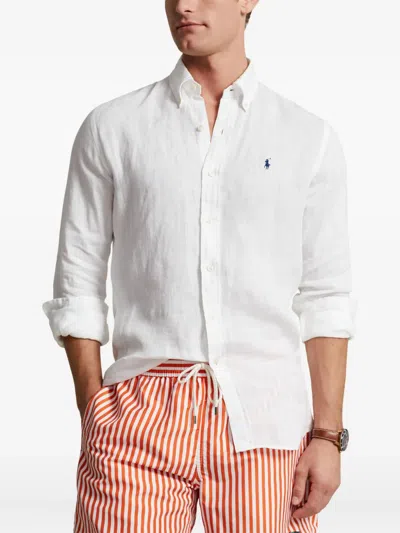Polo Ralph Lauren Linen Shirt In White