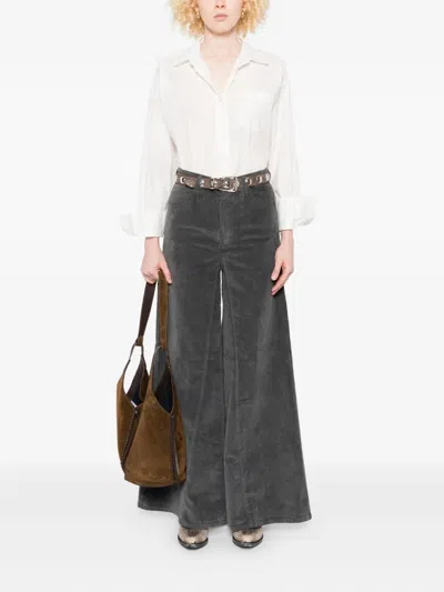 True Avenue Corduroy Trousers In Gray