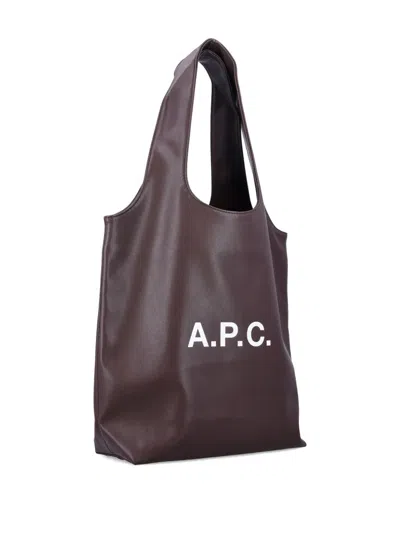Apc A.p.c. Ninon Small Tote Bag In Brown