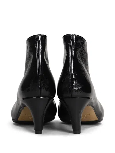 L Arianna 60mm Leather Ankle Boots In Black