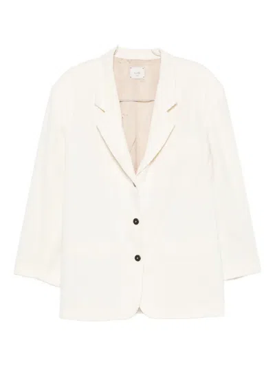 Alysi Three-button Corduroy Blazer In White