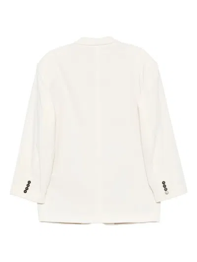 Alysi Three-button Corduroy Blazer In White