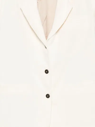 Alysi Three-button Corduroy Blazer In White