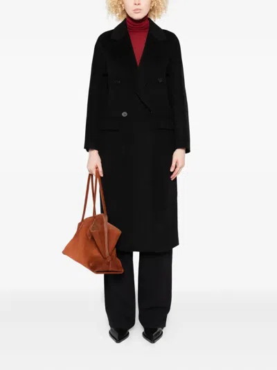 Alpha Studio Wool Coat In Black