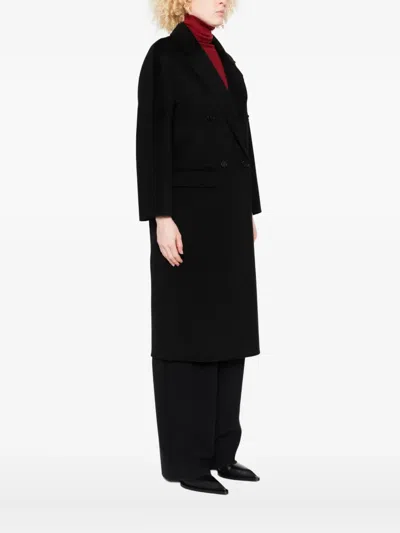 Alpha Studio Wool Coat In Black