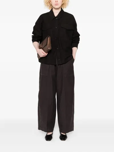 True Avenue Pleated Pocket Trousers In Brown
