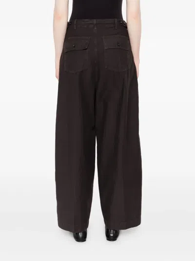 True Avenue Pleated Pocket Trousers In Brown