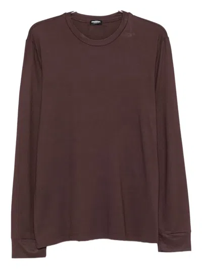 Dsquared2 Intimo Bordeaux Long-sleeve Top In Brown