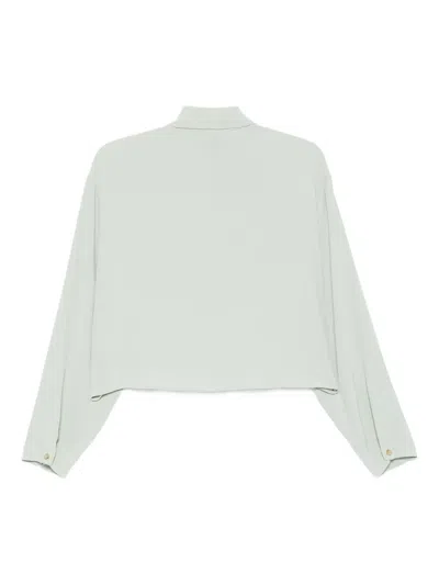 Alysi Button-front Silk Blouse In Green