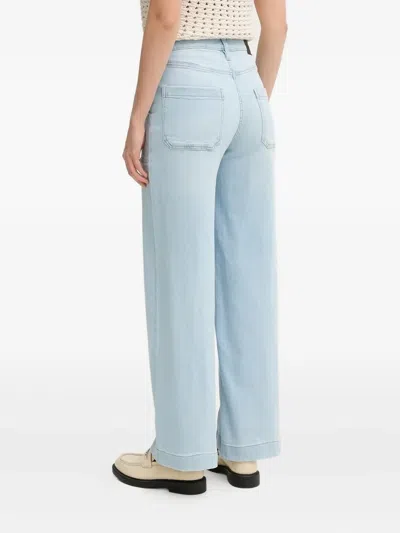 Dkny Pocket Wide-leg Jeans In Blue