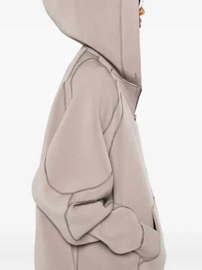 对比缝线连帽夹克