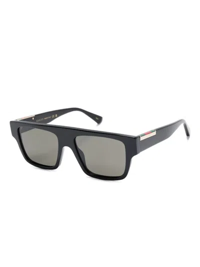 Gucci Acetate Frame Dark Lens Rectangular Sunglasses In Black