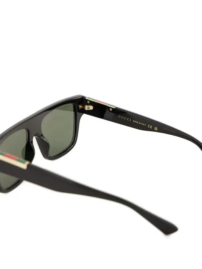Gucci Acetate Frame Dark Lens Rectangular Sunglasses In Black