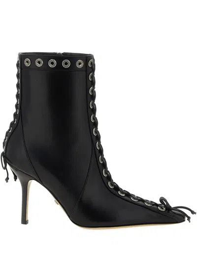 Mach&mach Mach & Mach Crystalized Corset' Ankle Boots In Black