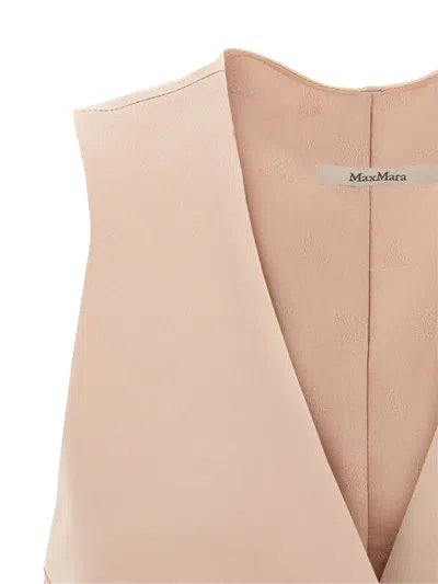 Max Mara Sleeveless V-neck Vest With Adjustable Back Strap In Pink