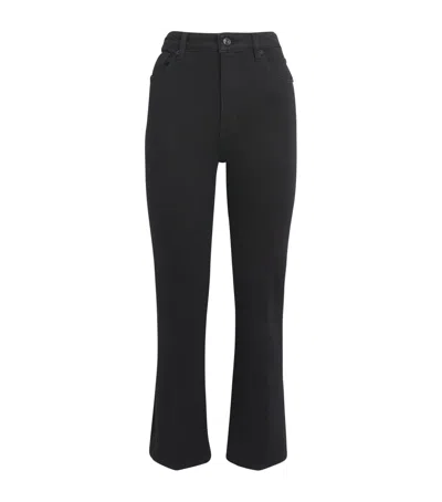 Frame The Reboot Crop High Waist Ankle Bootcut Jeans In Black