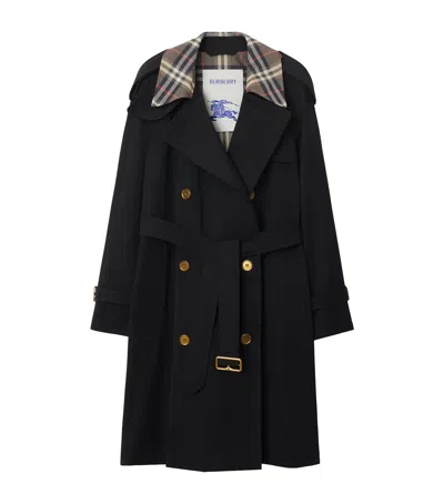 Burberry Mid-length Castleford Trench Coat In Black