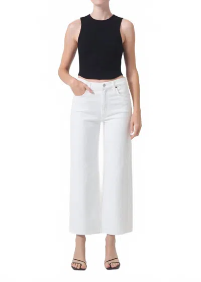 Agolde Mid-rise Harper Crop In Sour Cream In Multi