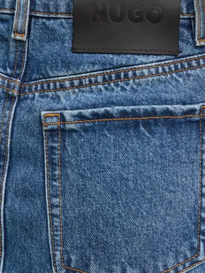 Hugo Boss Women's Cotton Frayed Denim Miniskirt In Blue