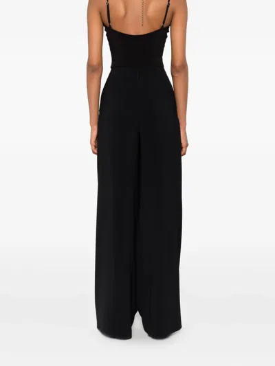 Nissa Draped-front Trousers In Black