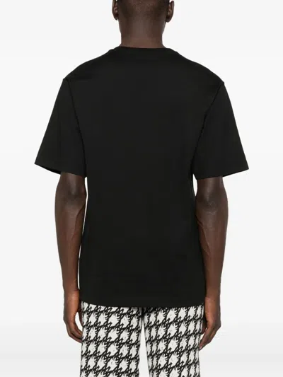 Dolce & Gabbana Men Cotton T-shirt With Embossed Logo Embroidery In Black